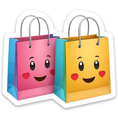 2 beautiful shopping bag sticker