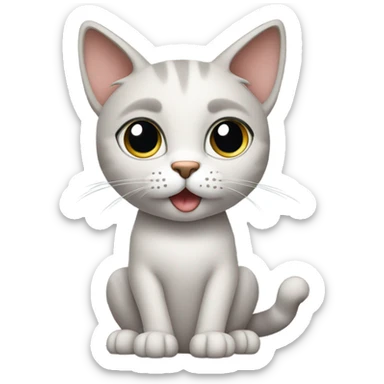 begging cat sticker