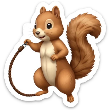 Squirrel jumping rope sticker
