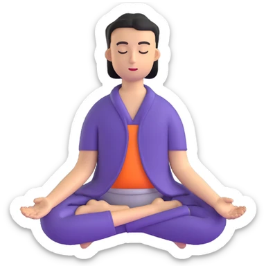 meditation pose, peaceful sticker