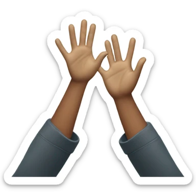 Two people high hi-fiving sticker