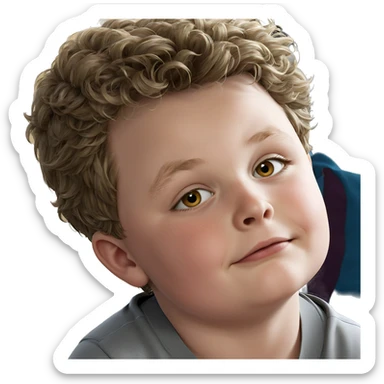realistic portrait of a boy sticker
