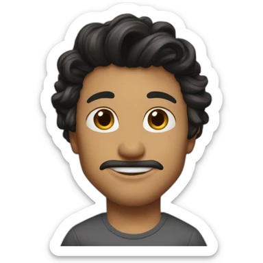 Simon Baker kiss-kiss a black girl brown eyes and sblack hair in a bun sticker