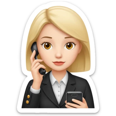Admin girl working with phone sticker