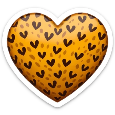 A heart with brown cheetah print sticker