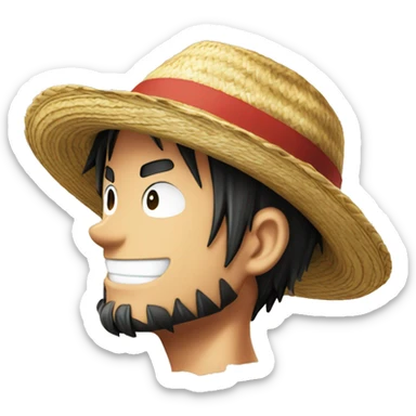 Luffy's straw hat in One Piece sticker