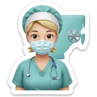scrub nurse and operation  beds sticker