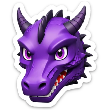 Minecraft black dragon head with purple eyes sticker