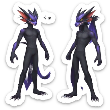 Edgy Cool Nargacuga-Noivern-Pokémon-fusion Full Body sticker