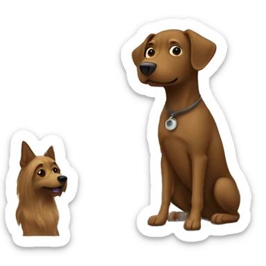 Brown dog near car by tree sticker