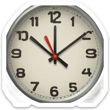 Clock marking 12 past 9 sticker