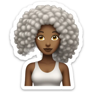 light skinned black women with long afro hair sticker
