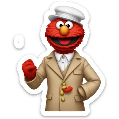 elmo dressed as a dealer sticker
