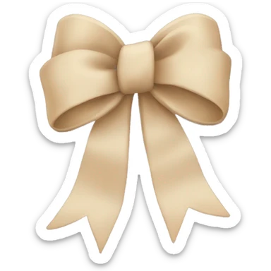 Beige bow sticker