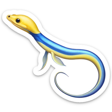 Ribbon eel, blue and yellow sticker