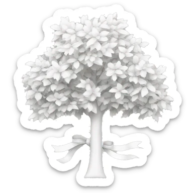 white tree with bow sticker