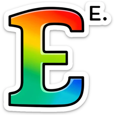 Colorful Gradient Alphabetical Letter “E” sticker