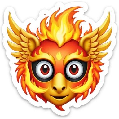 Pegaso negro ojos de fuego y alas de fuego enojado sticker