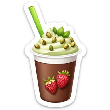 Chocolate covered Strawberries with pistachios in a plastic cup sticker