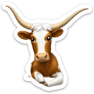 longhorn sitting in a class room sticker