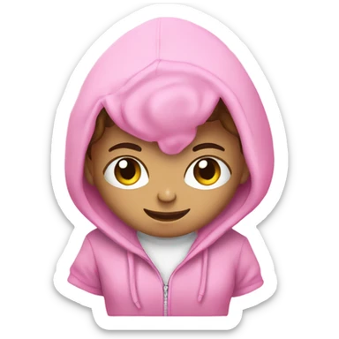 pink palm puff hoodie sticker