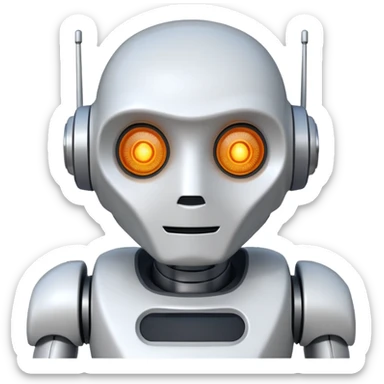 white ai old robot cute pepper sticker