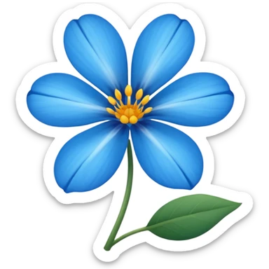 Flor azul marchitándose  sticker