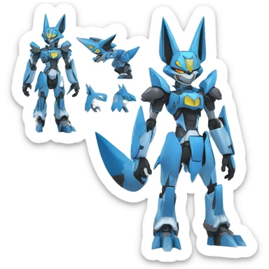 Lucario-Zeraora-medabot-Mecha full body sticker