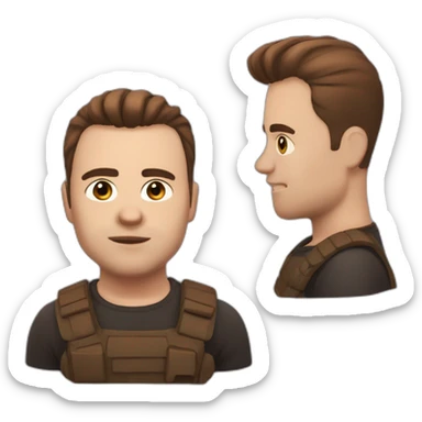 kamil gryniewicz but fatter and with dark bron sidepart(hair style) sticker