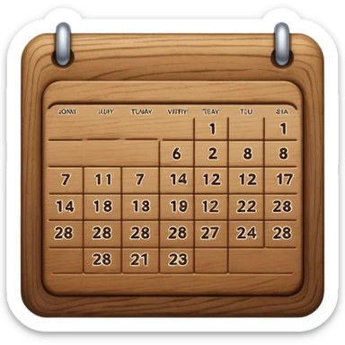 calendar wood sticker