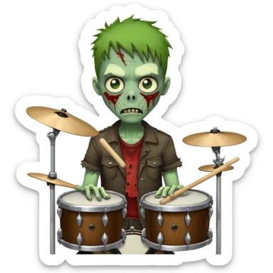 drummer zombie sticker