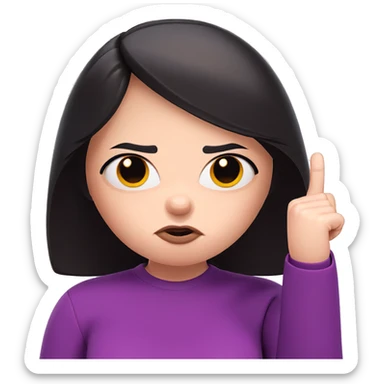 sassy girl giving middle finger sticker