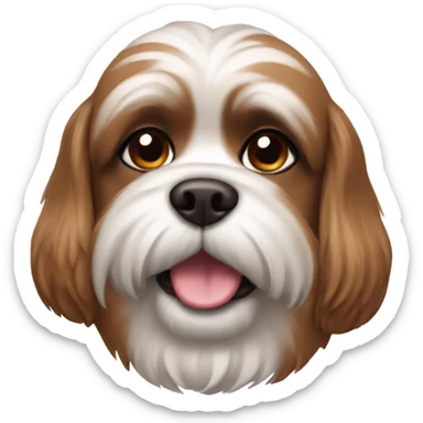 brown shitzu dog  sticker