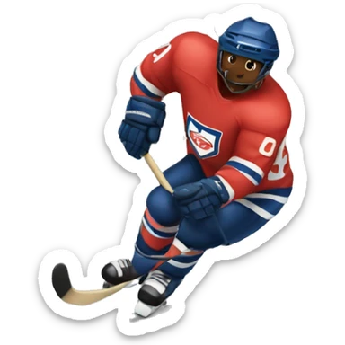 Football player scoring a hockey goal sticker