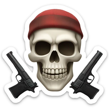 skull with guns sticker
