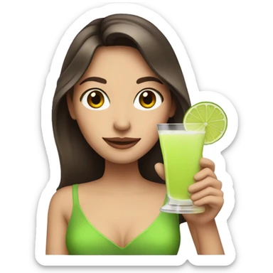 Pale brunette holding margarita  sticker
