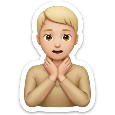 an emoji with its hands on its neck pretending to choke itself out sticker