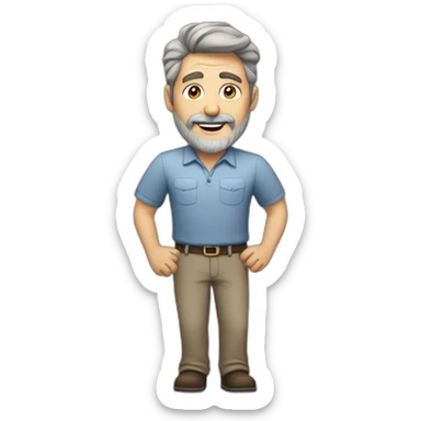 Middle-aged, brown-haired, grey-bearded man who is happily inattentive and hyperactive sticker