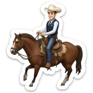 Emanuel Macron qui fait du rodeo sticker