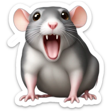 a shocked rat puts its hand in front of its mouth sticker