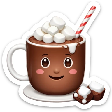 mug of cocoa with marshmallows sticker