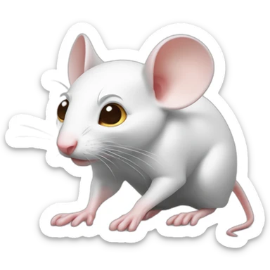 white mouse，on all fours，full body，side view sticker