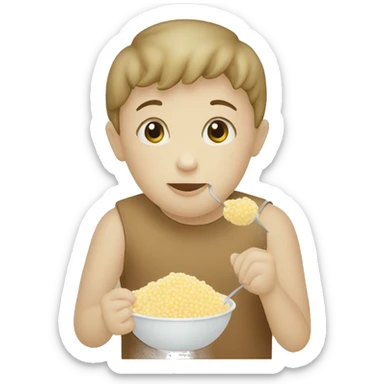 Child eating tapioca sticker