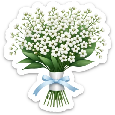 White babies breath bouqet sticker