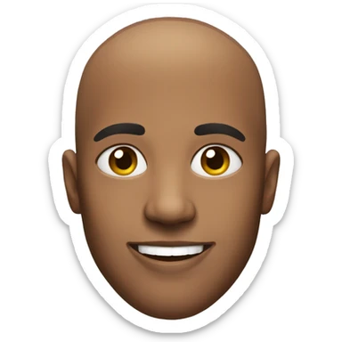 black man smiling shaved head sticker
