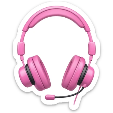 Headset Pink color  sticker