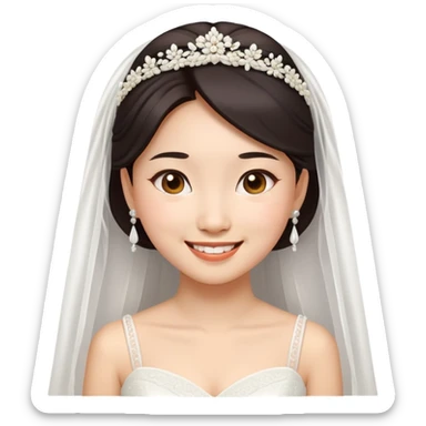 Asian girl in wedding dress sticker