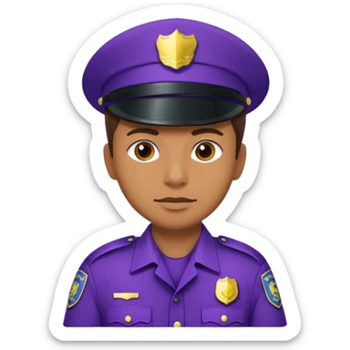 police with purple uniform sticker