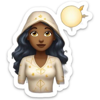 Astrology girl make natal map sticker