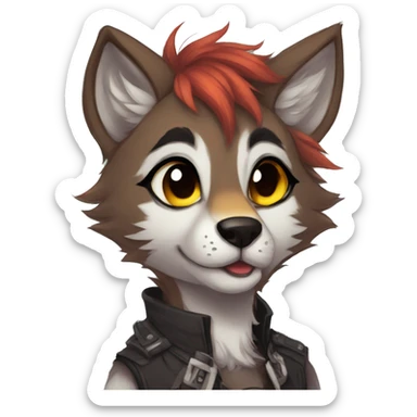 Edgy anthro furry by Falvie, LiLaiRa, AngieWolf sticker